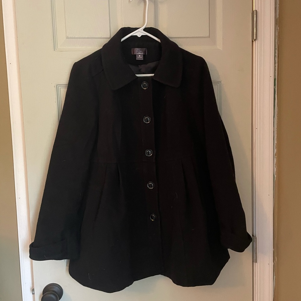 Oh Baby black maternity pea coat Medium